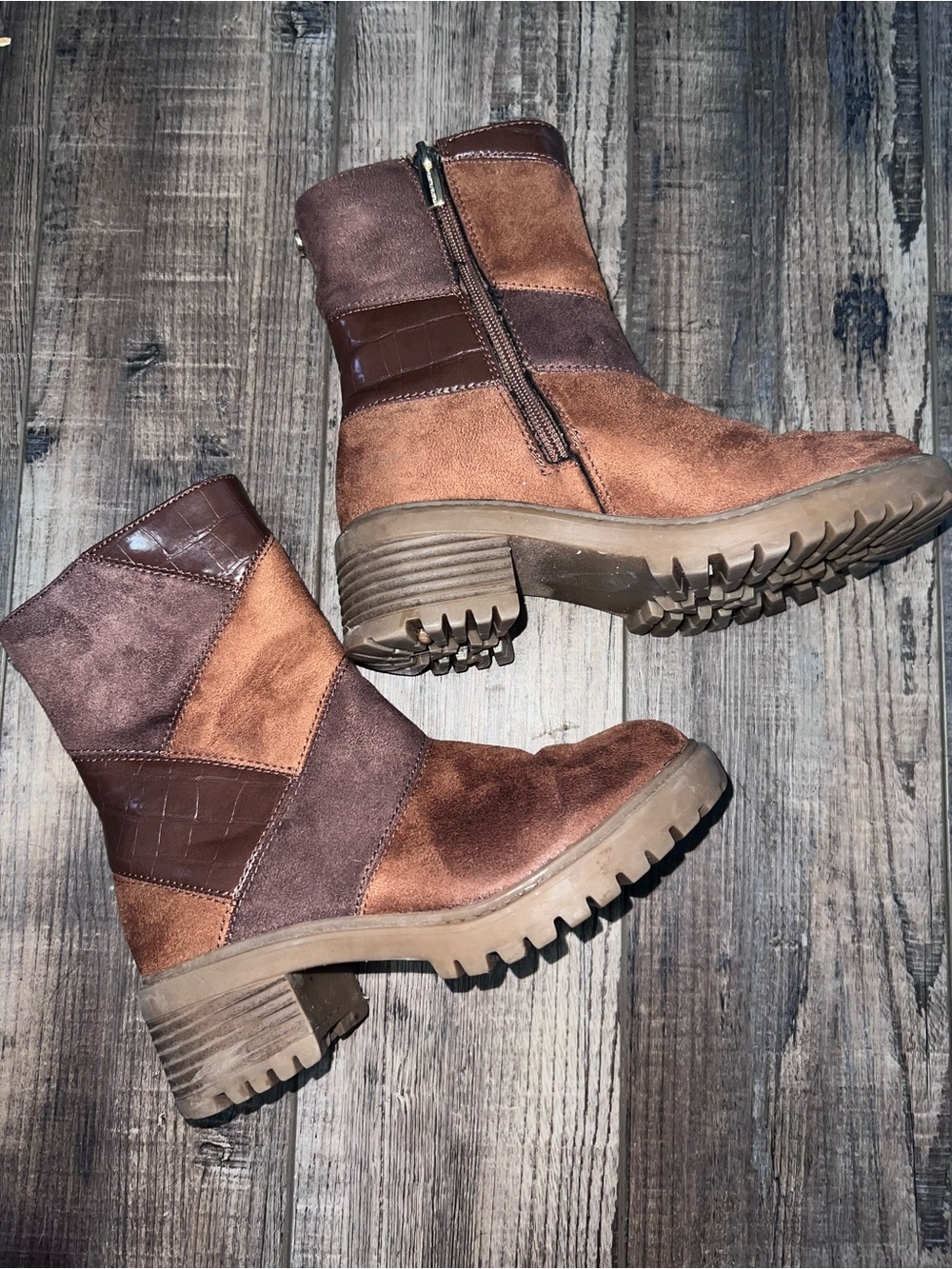 Vince Camuto Patchwork Suede Boots - Stylish Everyday Comfort